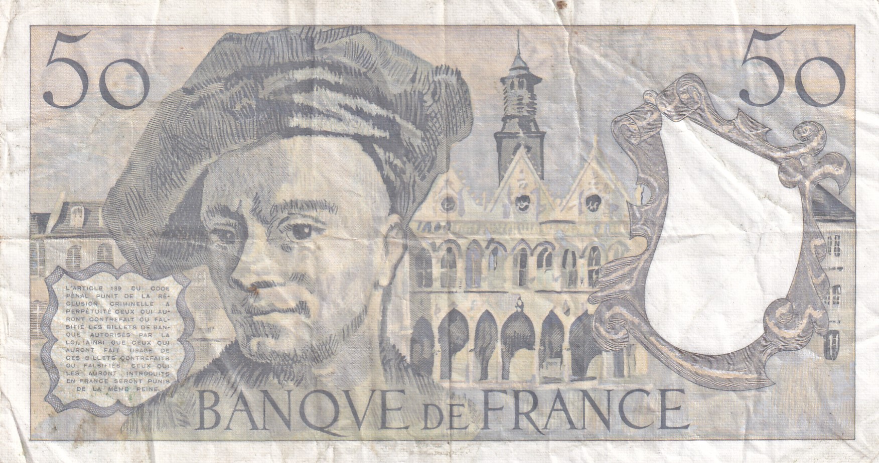 France 50 Francs Loest Price Rare Note