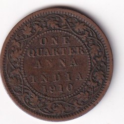 British India ¼ Anna (1910) Edward VII Rare Coin #D-113