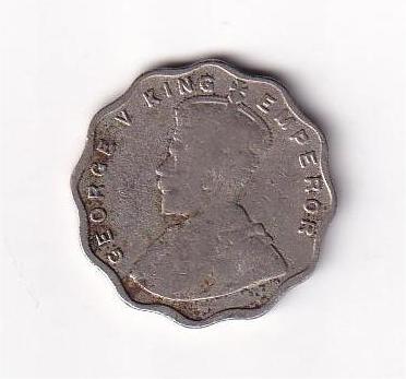 British India 1 Anna 1925 George VI Rare Coin #D-118