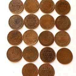 British India Set of 18 pieces of 18 different year Victoria empress Same and similar set are available