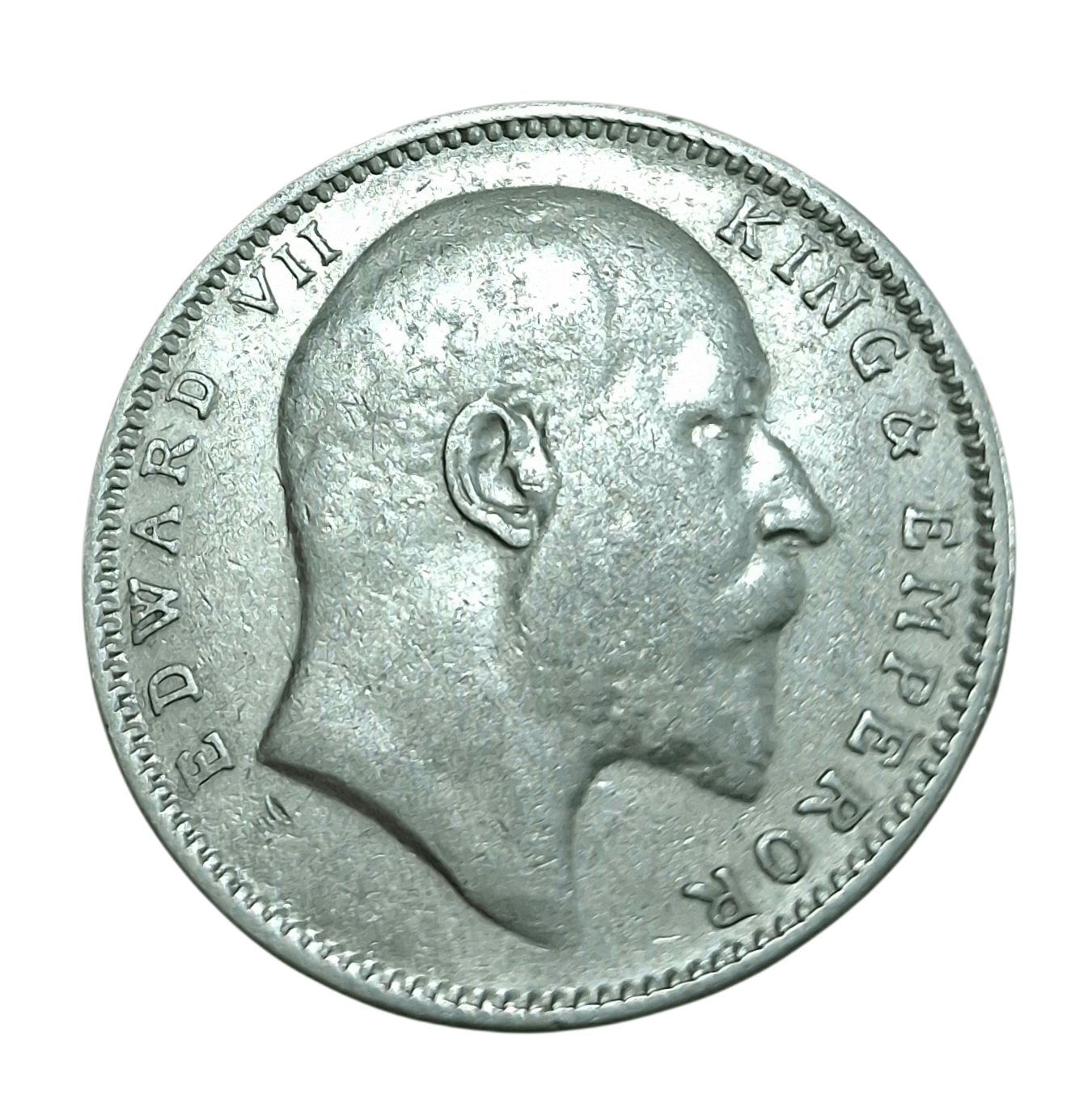 British India Silver One Rupee Year 1909 King Edward-VII **V. Scare** High Collectable Grade.