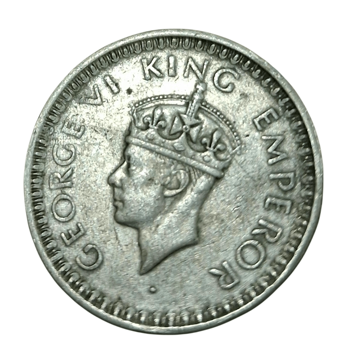 British India Silver 1/2 Half Rupee Year 1945 (L) Lahore Mint King George-VI in Collectable Grade.