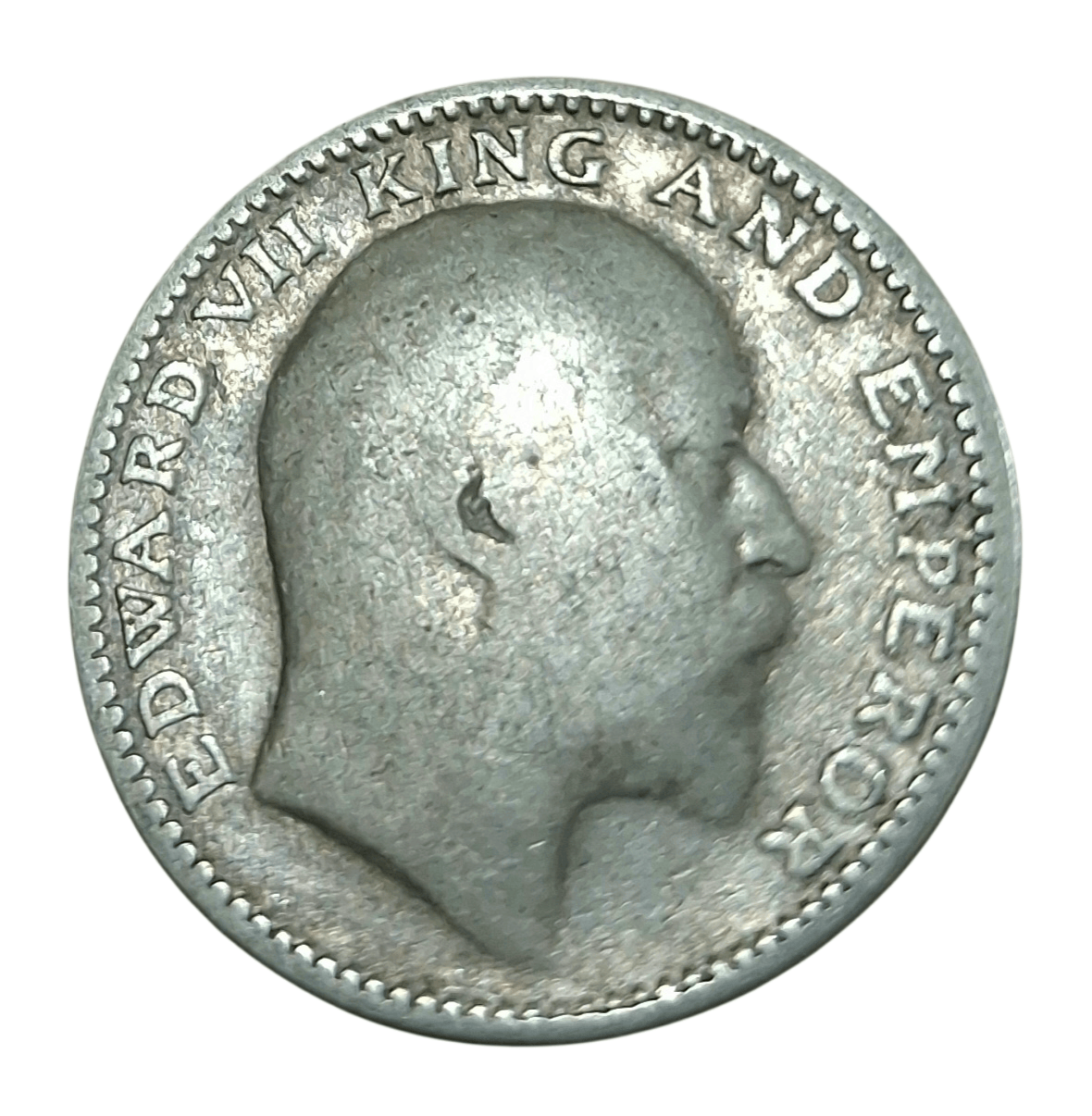 British India Silver 1/2 Half Rupee Year 1907 King Edward-VII **Scare** Collectable Grade.