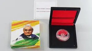 Rare UNC SET 100 Rupees Birth Anniversary of Atal Bihari Vajpayee Silver 2018 Commemorative Coin