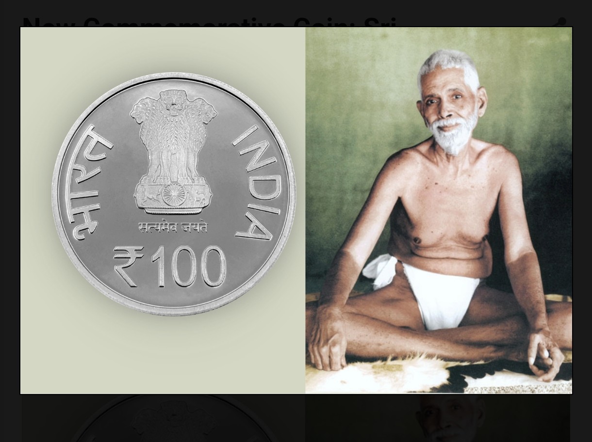 Sri Ramanasramam Centenary 1922-2022 ( 40 Gram Silver) Coin Rare Mumbai Mint Proof Set