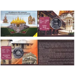 Shree Swaminarayan Mandir, Vadtaldham Dwishatabdi Mahotsav Mumbai Mint Rare (40 Gram Silver) Coin ((UNC Set))