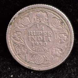 India - British ¼ Rupee 1930 - George V Rare Silver Coin #V-70