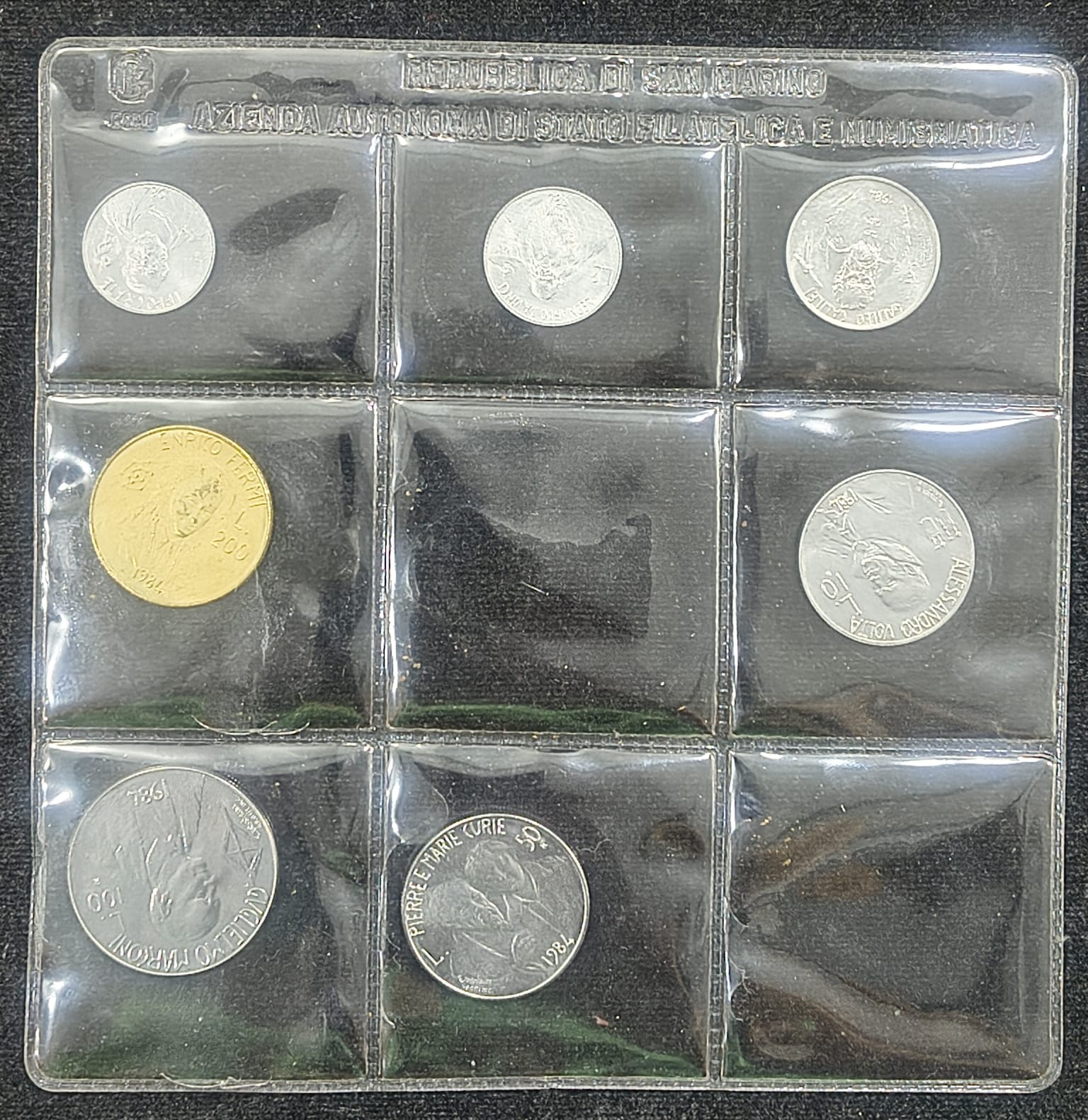 SAN Marino 1984 7 PCS GEM UNC Coin Set with BOX