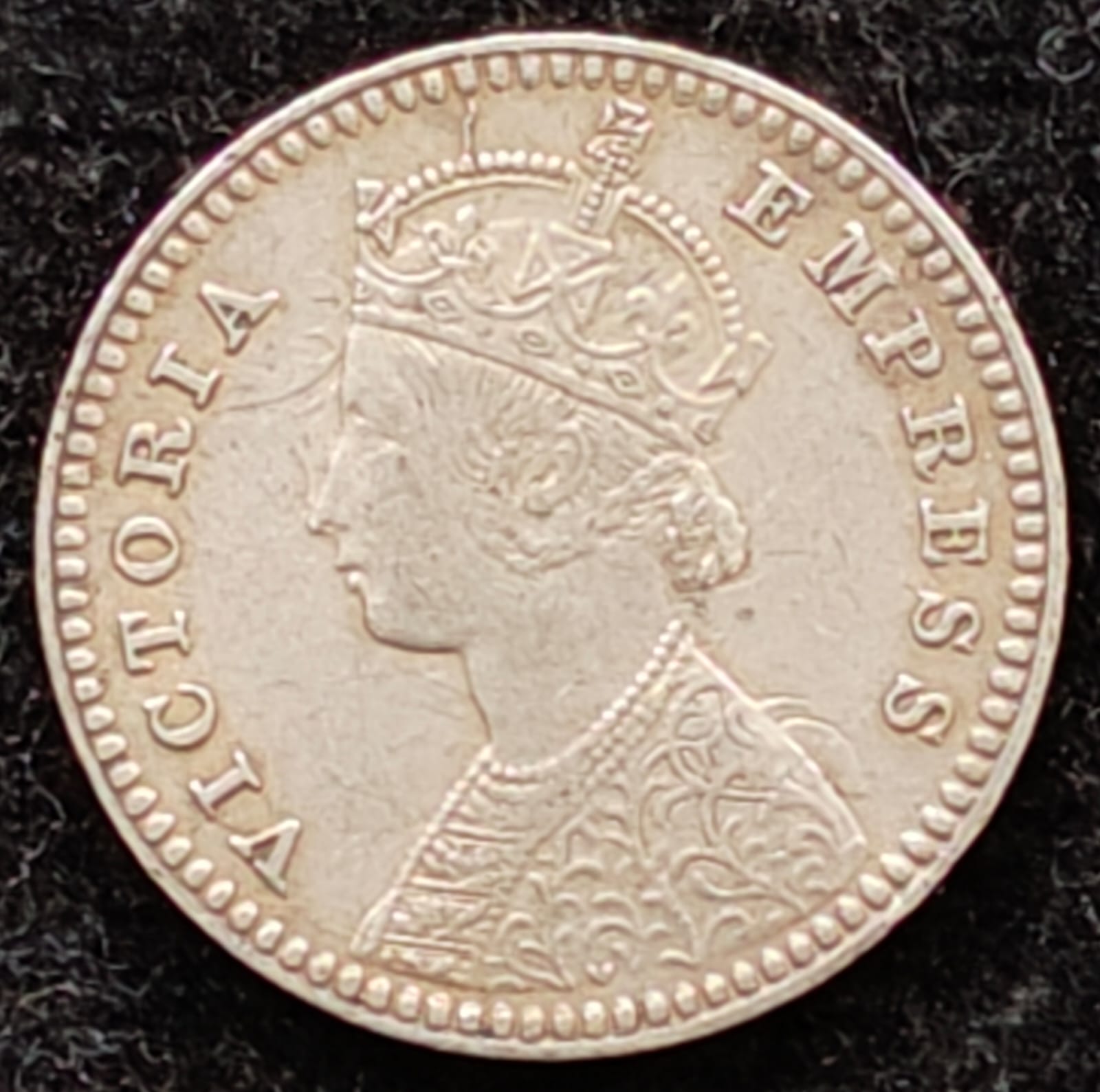 British India Two Anna -1882 Victoria Rare High Grade Coin #I-141
