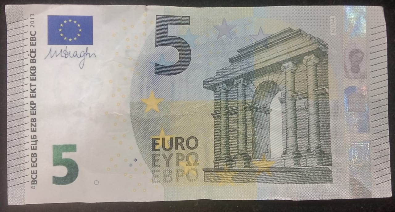 European 5 Euro Rare Bank Note #B-2