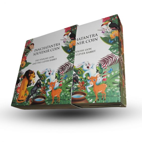 Token Panchatantra The Foolish Lion and The Clever Rabbit Kolkata Mint Issue