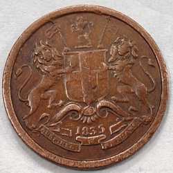 India - British 1⁄12 Anna 1835 - William IV / Victoria Rare High Grade Coin # I-259