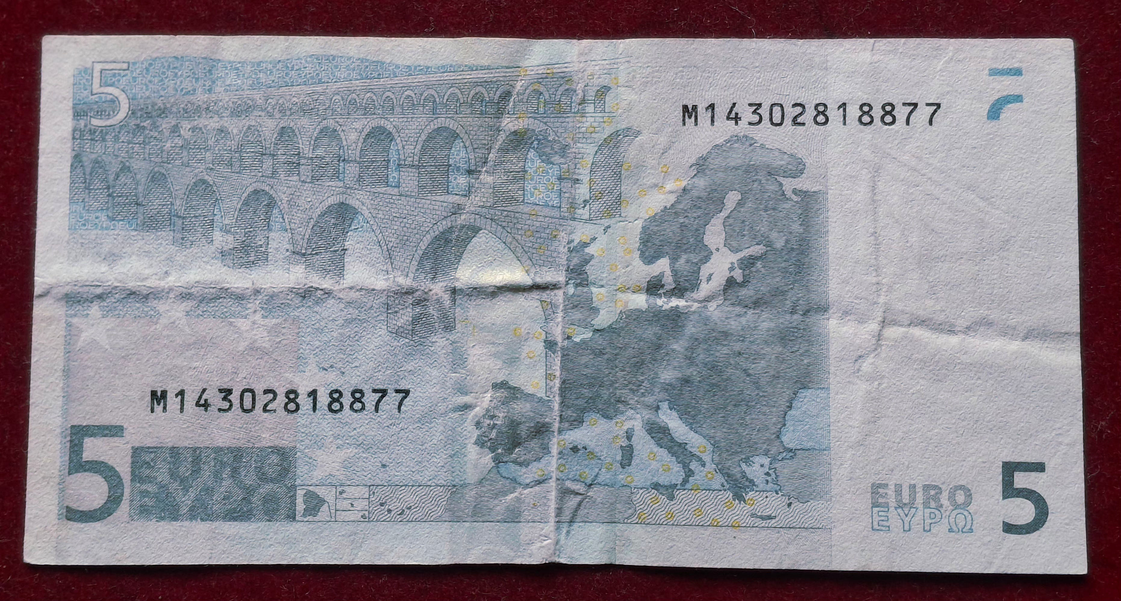Eurozone 5 Euros Europa Series Rare World Note #B2
