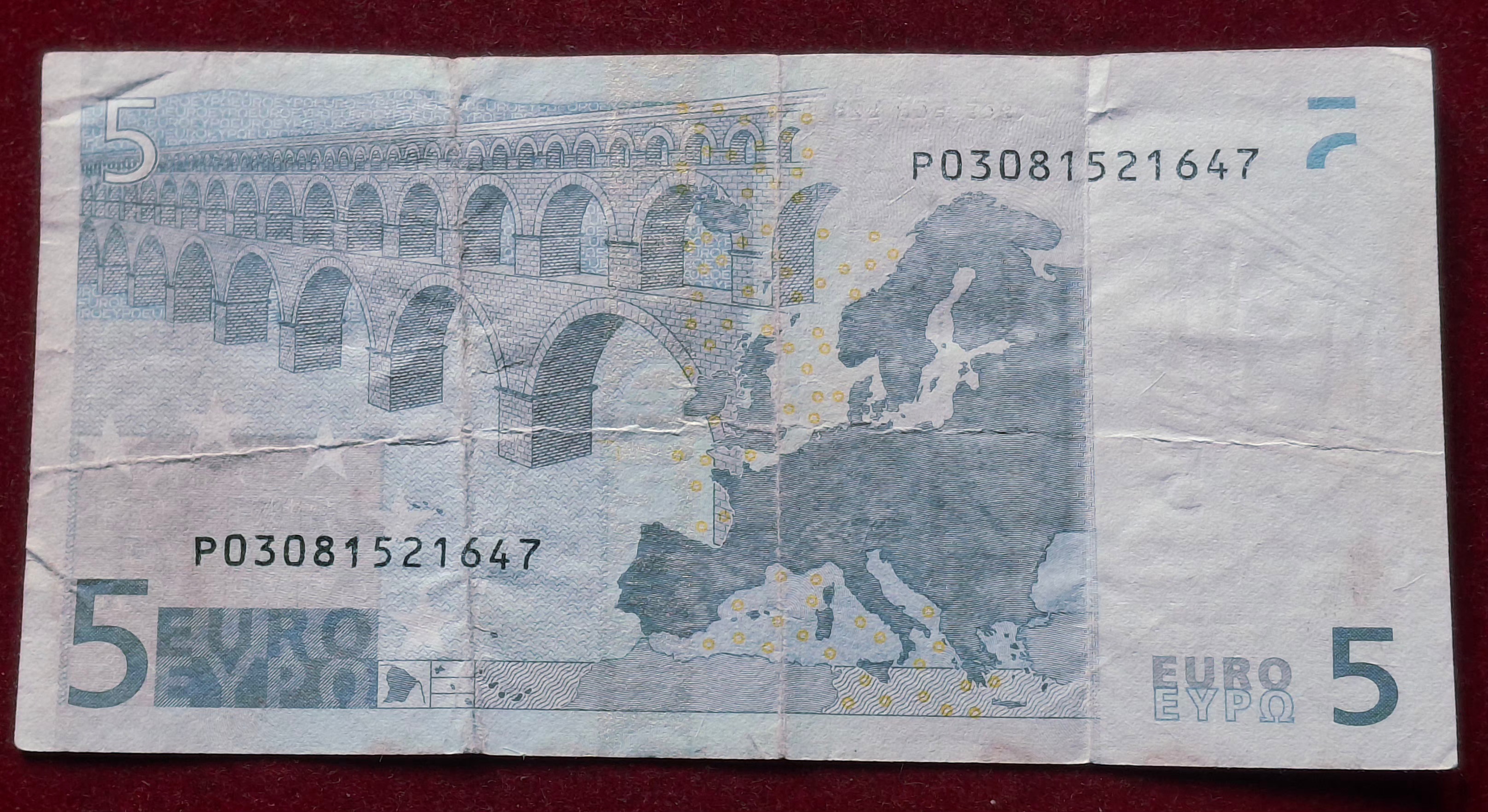 Eurozone 5 Euros Europa Series Rare World Note #B2