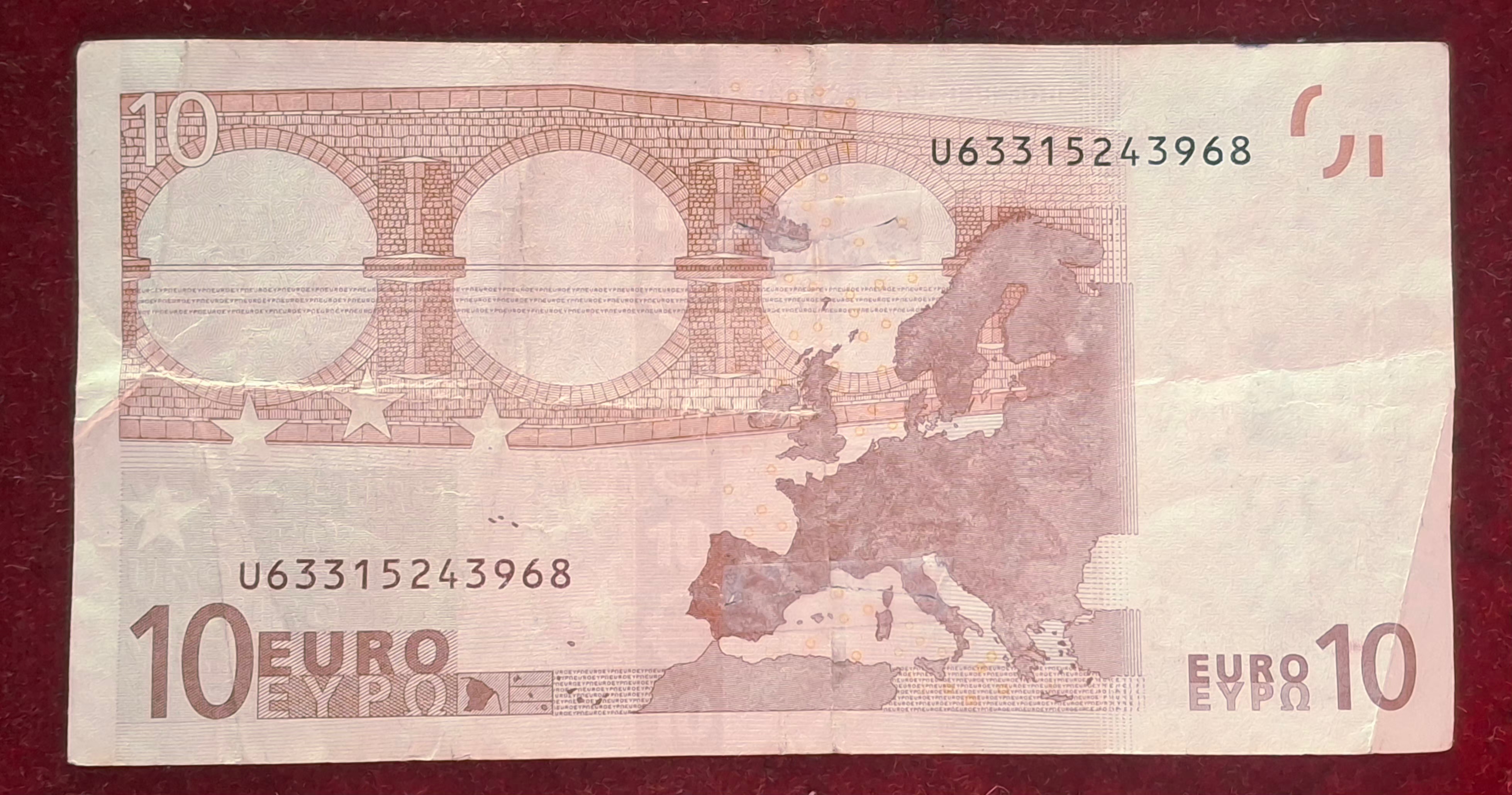 Eurozone 10 Euro 2002 Series Rare World Note #B2