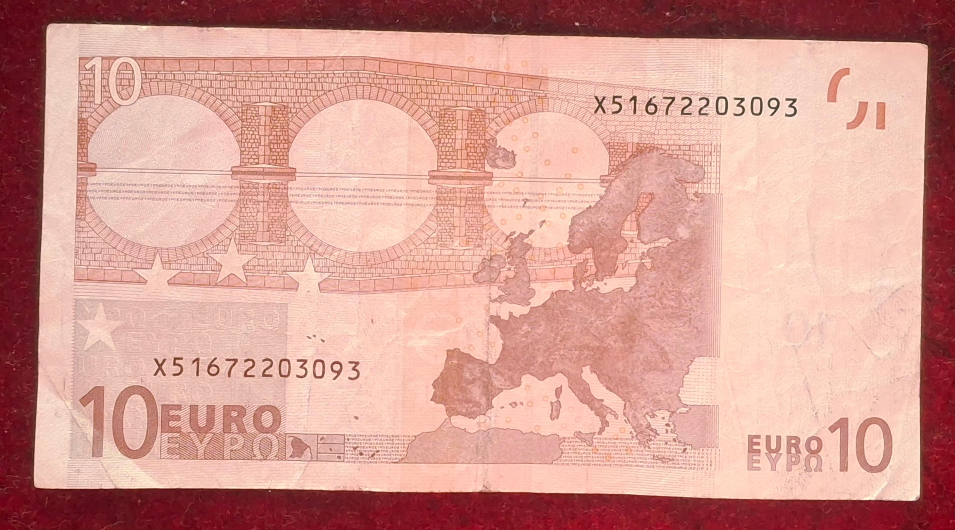 Eurozone 10 Euro 2002 Series Rare World Note #B2