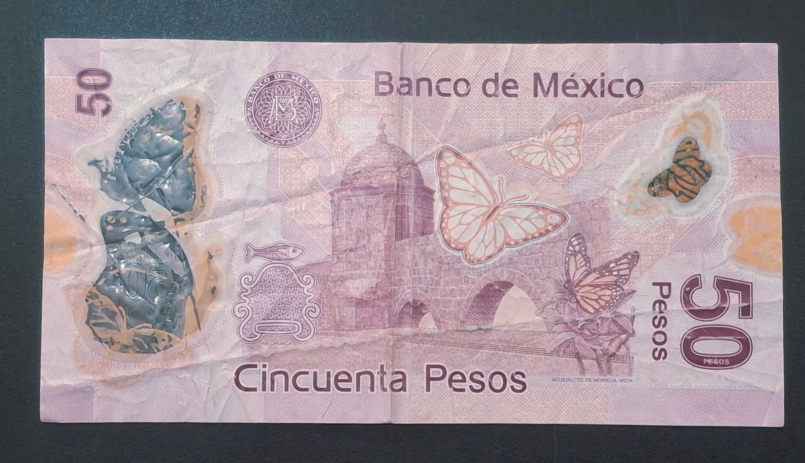 Mexico 50 Pesos Rare Polymer World Note #B2