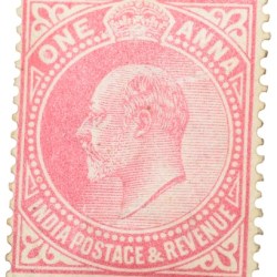 Postal Stamp of Edward VII 1 Anna Pink Colour - Mint Un-Used Condition as per image.