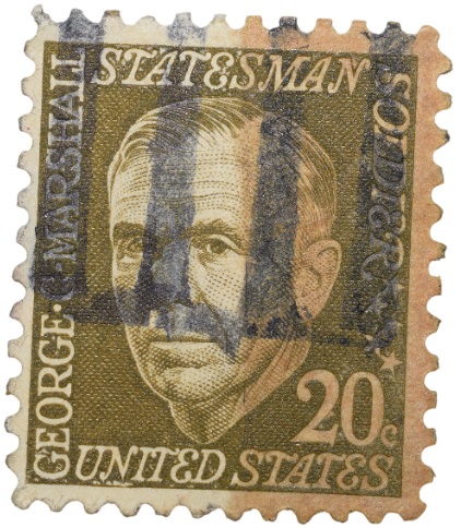 Postal Stamp of USA - 20 Cents - George Marshall - Used Condition as per Image.