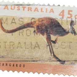 Postal Stamp of Australia - Kangaroo Multi-Colour 45 Cents - Used Condition as per Image.