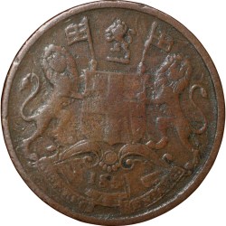 Copper 1/2 Pice of East India Company (AD 1853) of Calcutta Mint