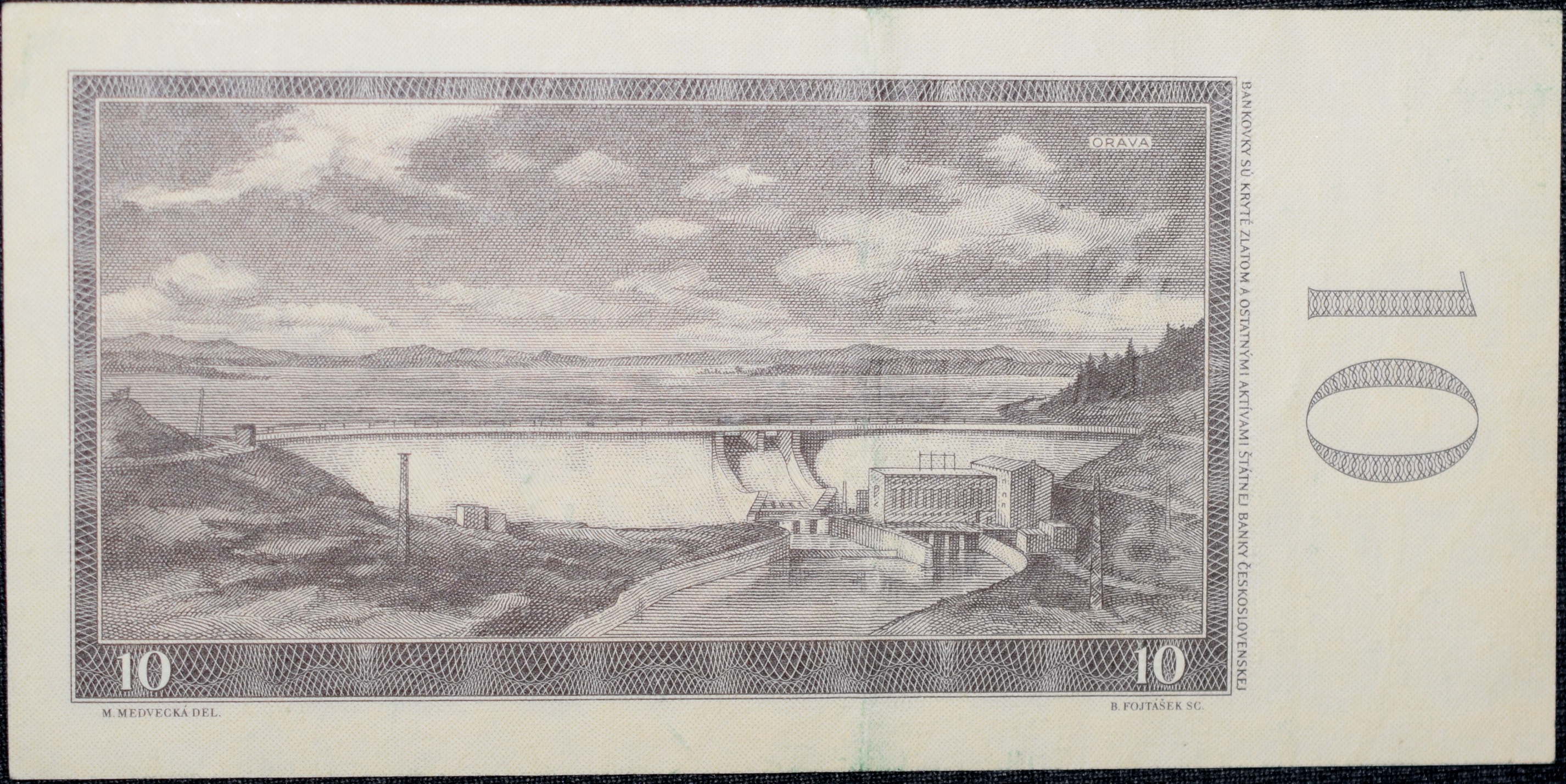 Old 10 Korun of Czechoslovakia (AD 1960) with Two girls with flowers/Orave Dam Rare