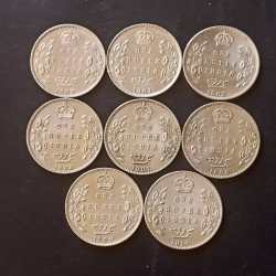🔥🔥Silver Edvard Complete Years Collection Set British India 🇮🇳 All Fully Silver Edward years Set 🎉🎉 8 Different Year 🎉🎉1903/4/5/6/7/8/9/10 Excellent Condition Each coin weight 11.6 gm