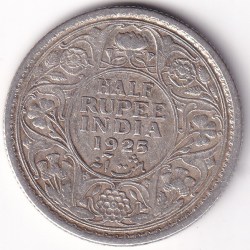 1925 Half Rupee Silver George V King British India Rare Coin #2