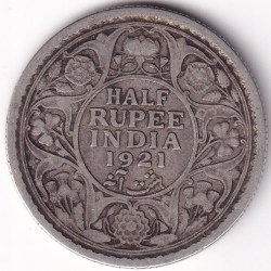 1921 Half Rupee Silver George V King British India Rare Coin #3