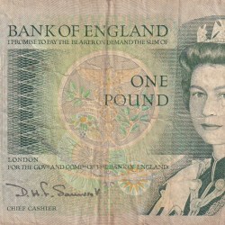 England (United Kingdom) 1 Pound Elizabeth II (Sir Isaac Newton) Bank Note#B-2
