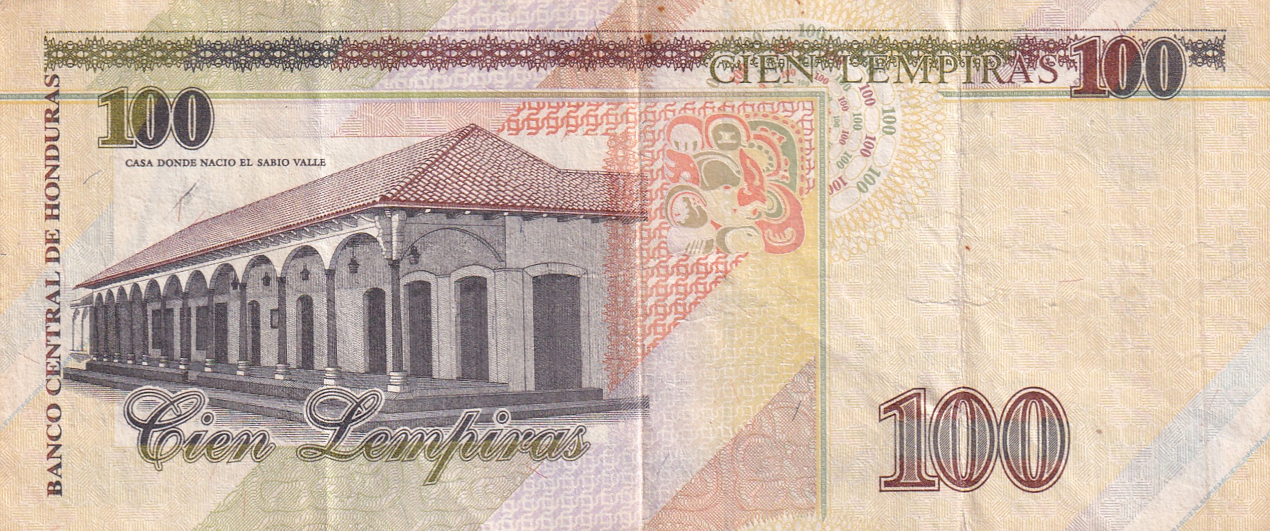 Honduras 100 Lempiras Rare Bank Note#B-2
