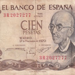 Spain 100 Pesetas Rare Bank Note#B-2