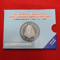 Saint Alphonso Birth Centenary Commarative Coins Unc Set Bombay Mint 2009 Year