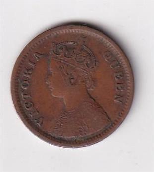 British India 1/2 Pice 1862 Victoria High Grade Coin #D-231