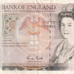 England 50 Pounds - Elizabeth II Sir Christopher Wren Rare Note