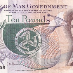 Isle of Man (British Crown dependencies) 10 Pounds Rare Note #B-2