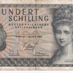 Austria 100 Schilling (First issue) Rare Note #B-2