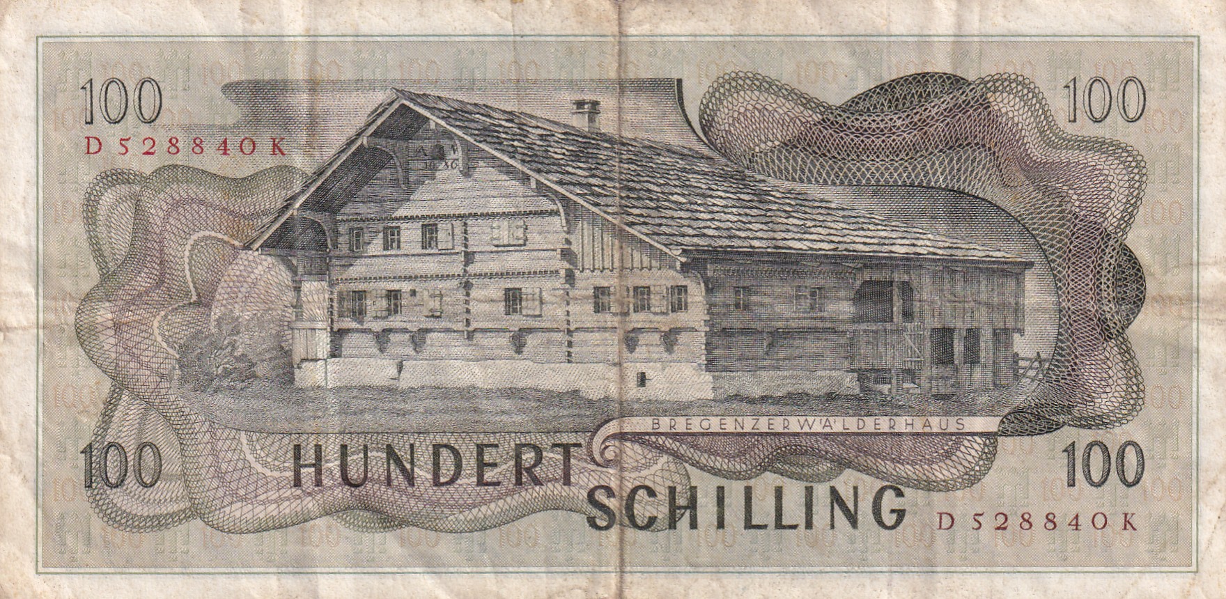 Austria 100 Schilling (First issue) Rare Note #B-2