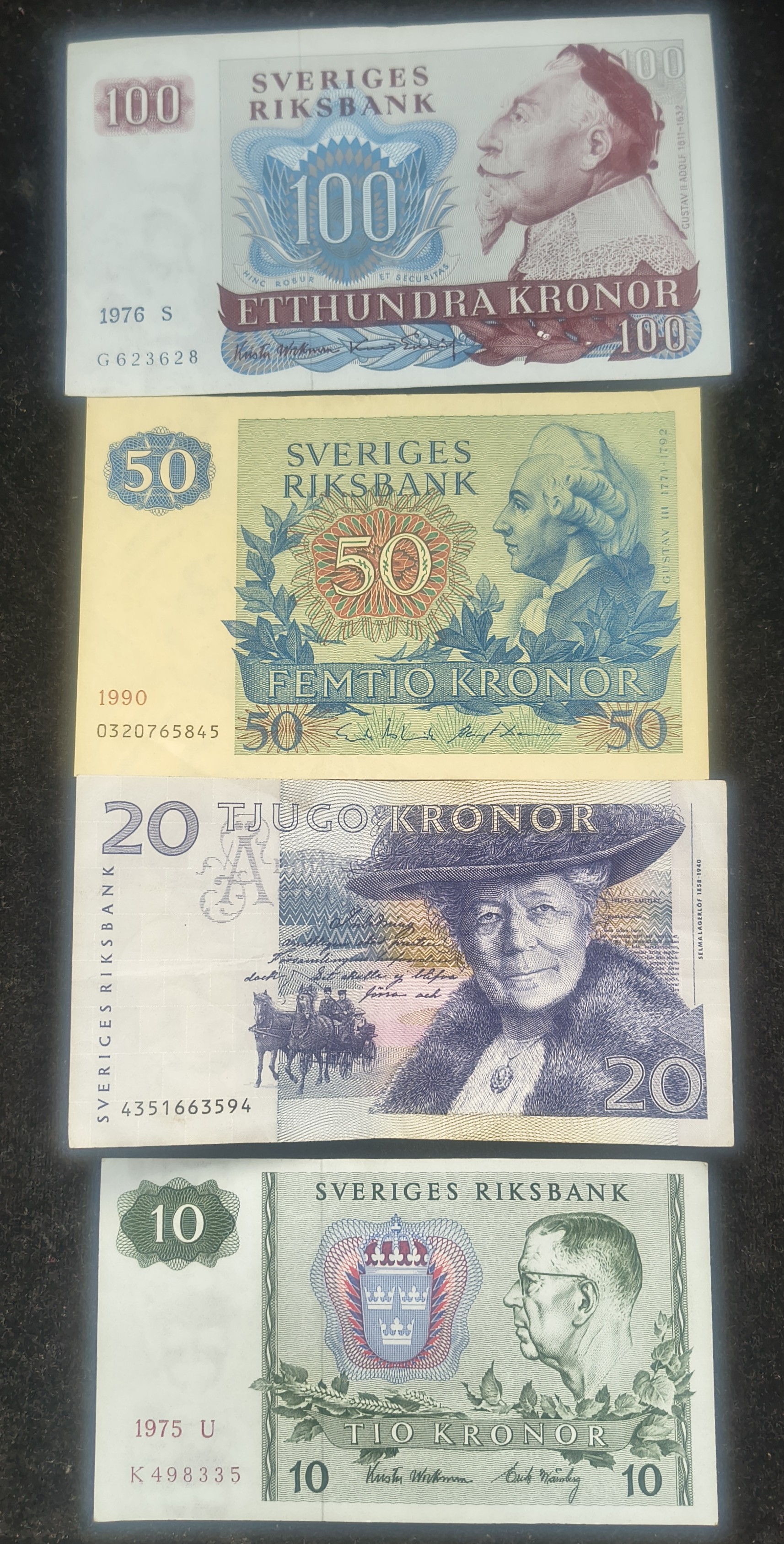 Sweden 10 Different Kronor Old Issue Rare (10 Note Set)