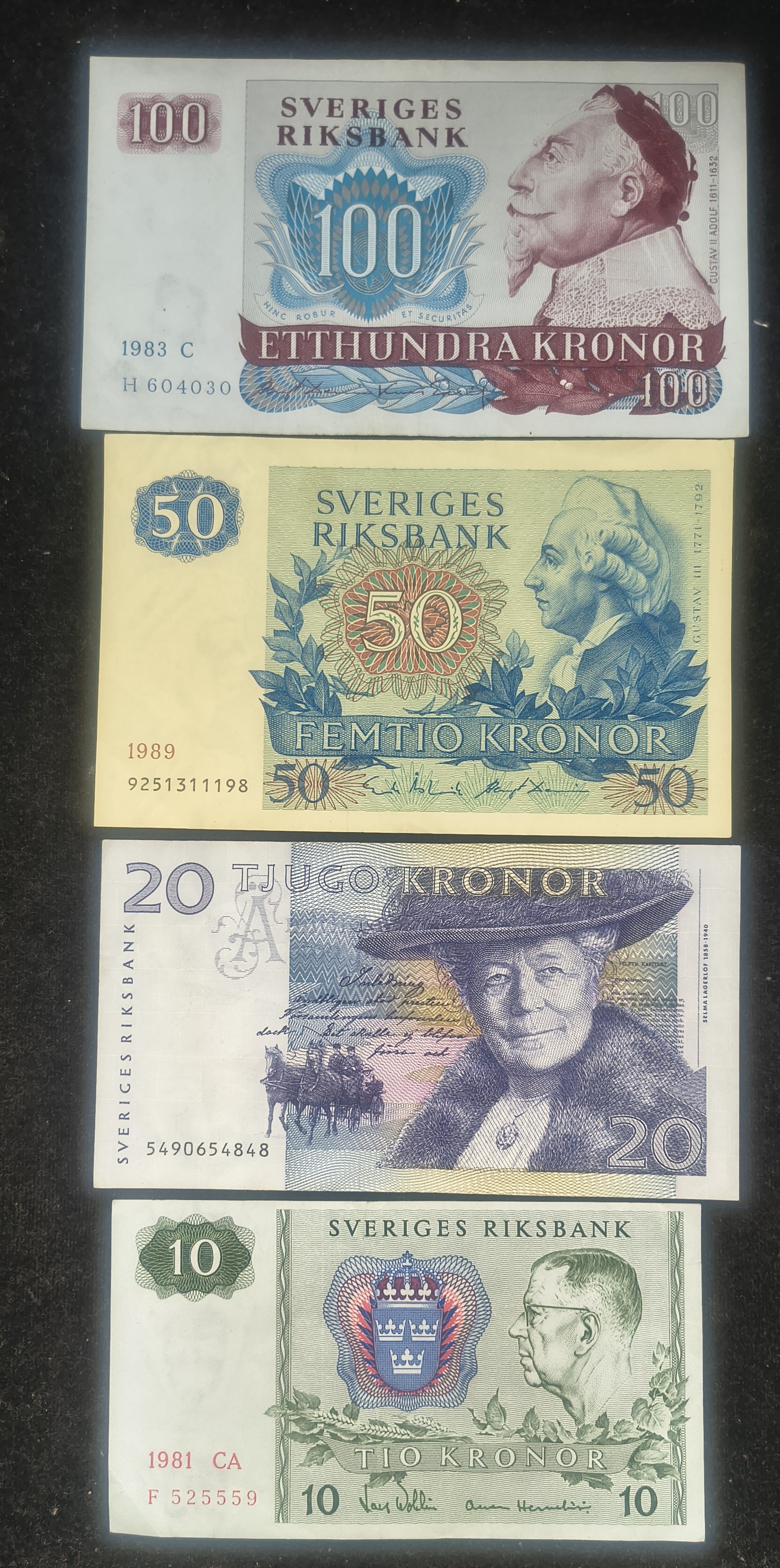 Sweden 10 Different Kronor Old Issue Rare (10 Note Set) #2#