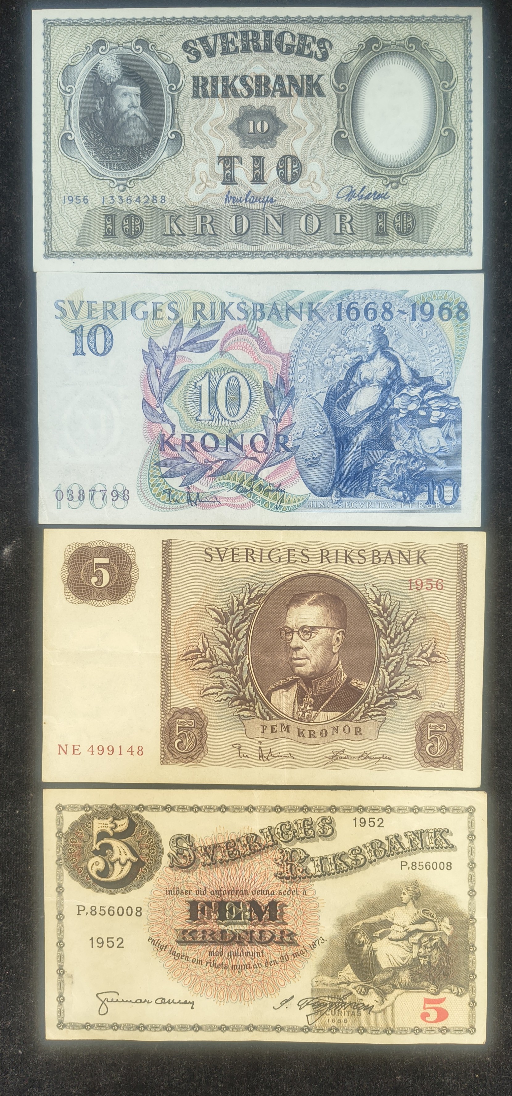 Sweden 10 Different Kronor Old Issue Rare (10 Note Set) #2#