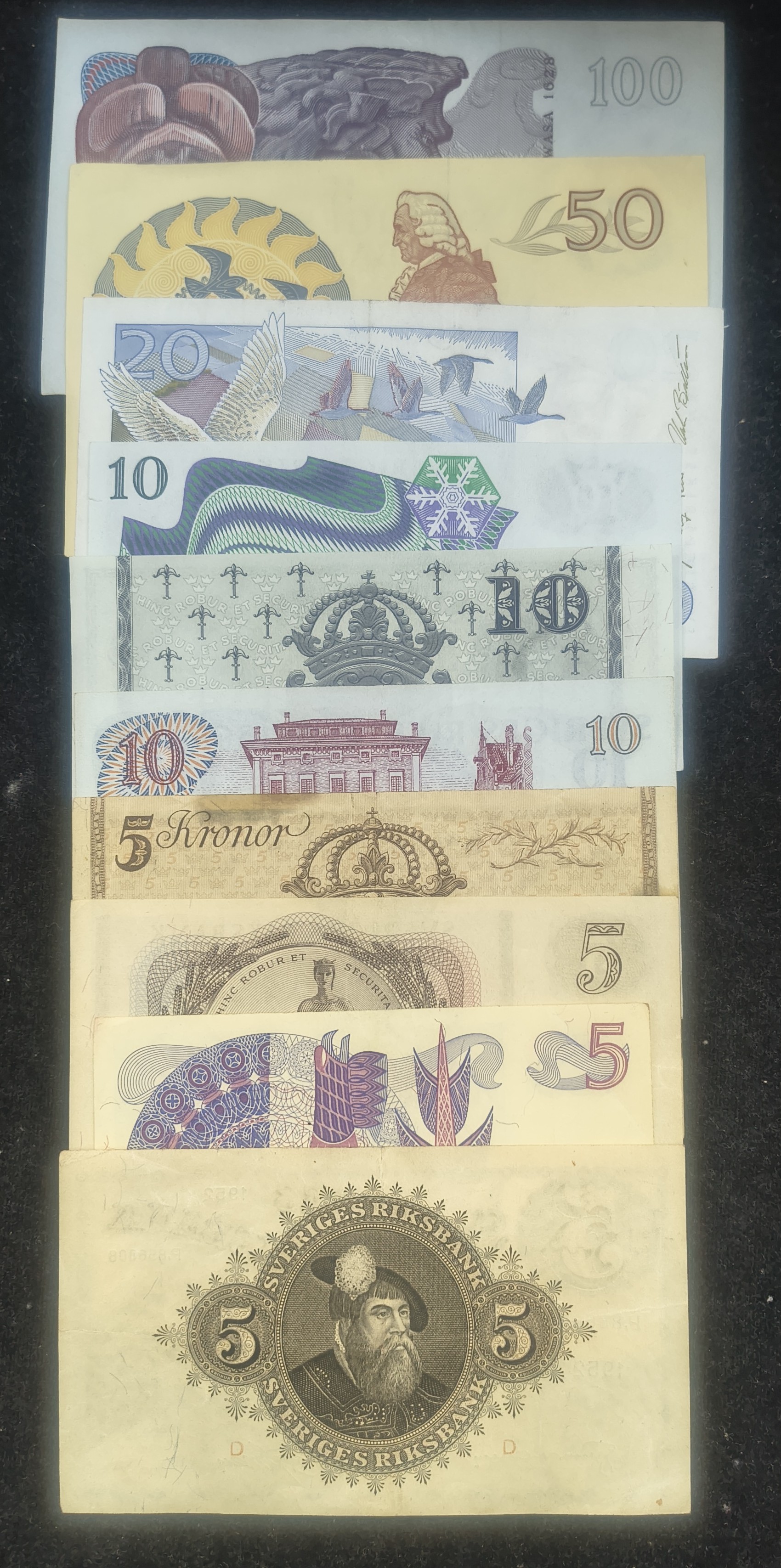 Sweden 10 Different Kronor Old Issue Rare (10 Note Set) #2#
