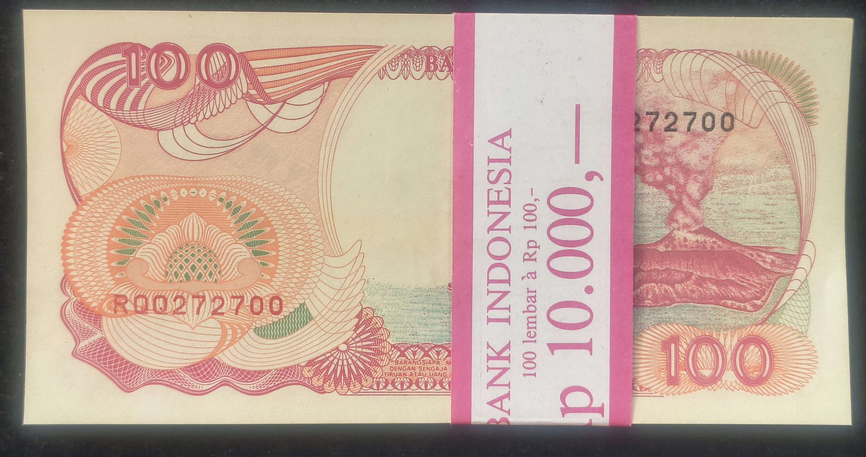 Indonesia 100 Rupiah Rare Serialpacket GEM UNC