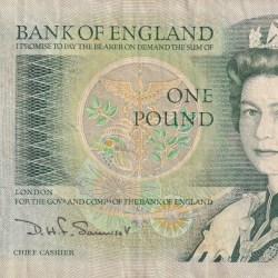 United Kingdom (England) 1 Pound (Elizabeth II Sir Isaac Newton 1642-1727) Rare Note #B-2