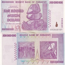 Zimbabwe 500000000 Rare Note #Q