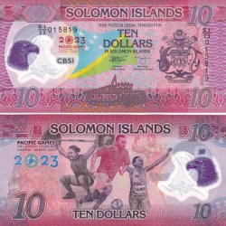 Solomon Islands 10 Dollar Pacific Games Commemorative gem unc Polymer Note #Q