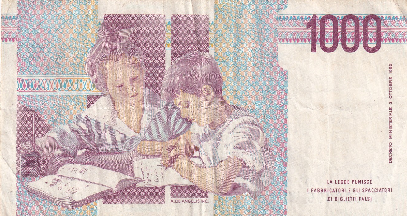 Italy 1000 Lire (Montessori) Bank Note
