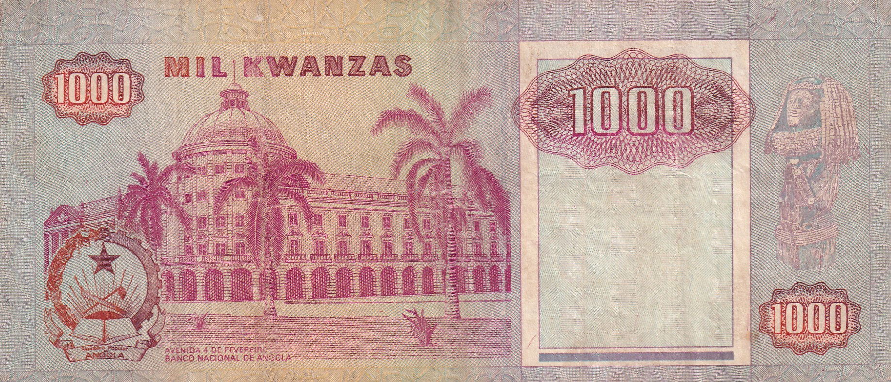 Angola 1000 Kwanzas Rare Bank Note