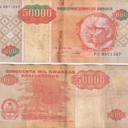 Angola 50000 Kwanzas Rare Note