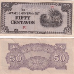 Philippines 50 Centavos (Japanese Government) Rare Note#Q
